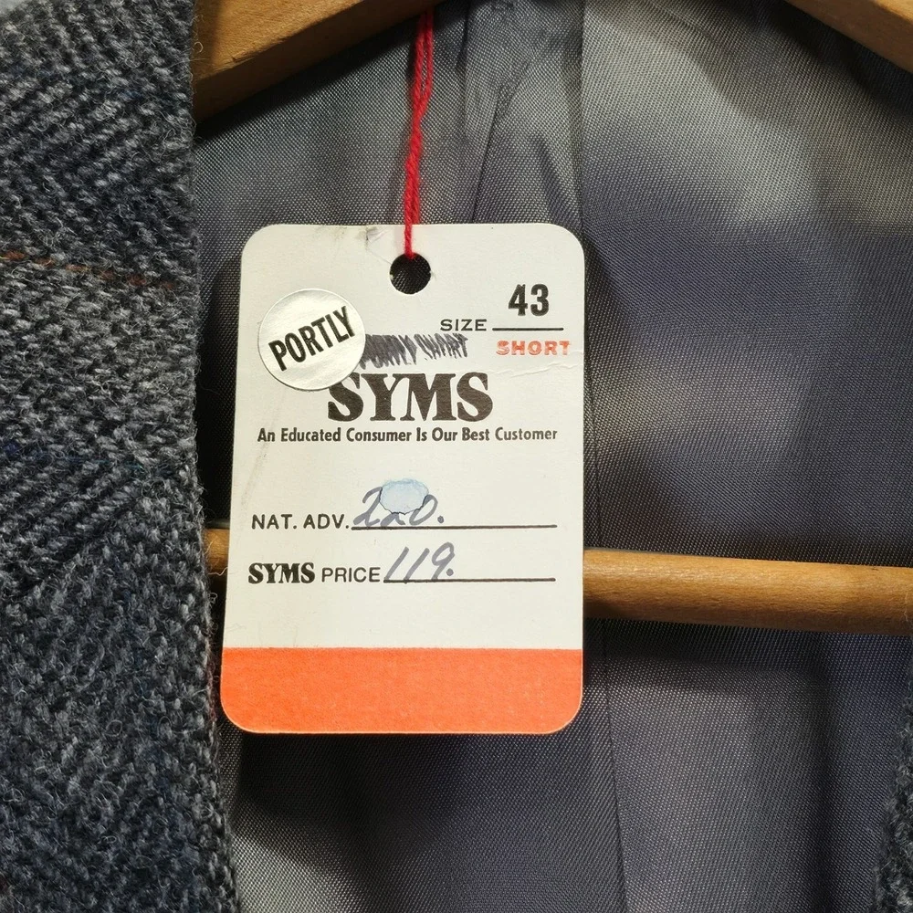 Rafael Men's‎ 100% Wool Gray Sports Coat / Blazer Size Portly 43S NWOT
